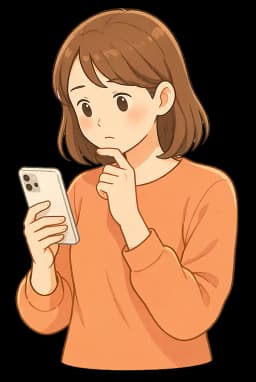 スマートフォンを見る女性のイラスト